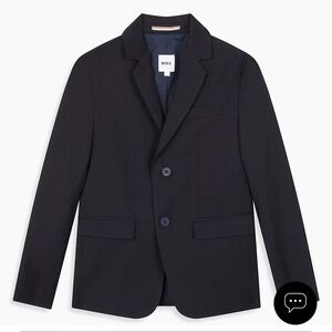 NWT Hugo Boss Boys Notch Lapel‎ Wool Blend Navy Suit Jacket Size 10